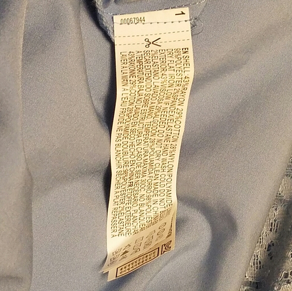 👗 Forever 21 Blue Strapless Floral Lace Dress Size Large - Picture 13 of 14